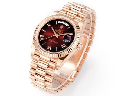 PPM Factory Rolex DD 2836/3255 Movement 18K Rose Gold President Band Ombre Red Face Watch